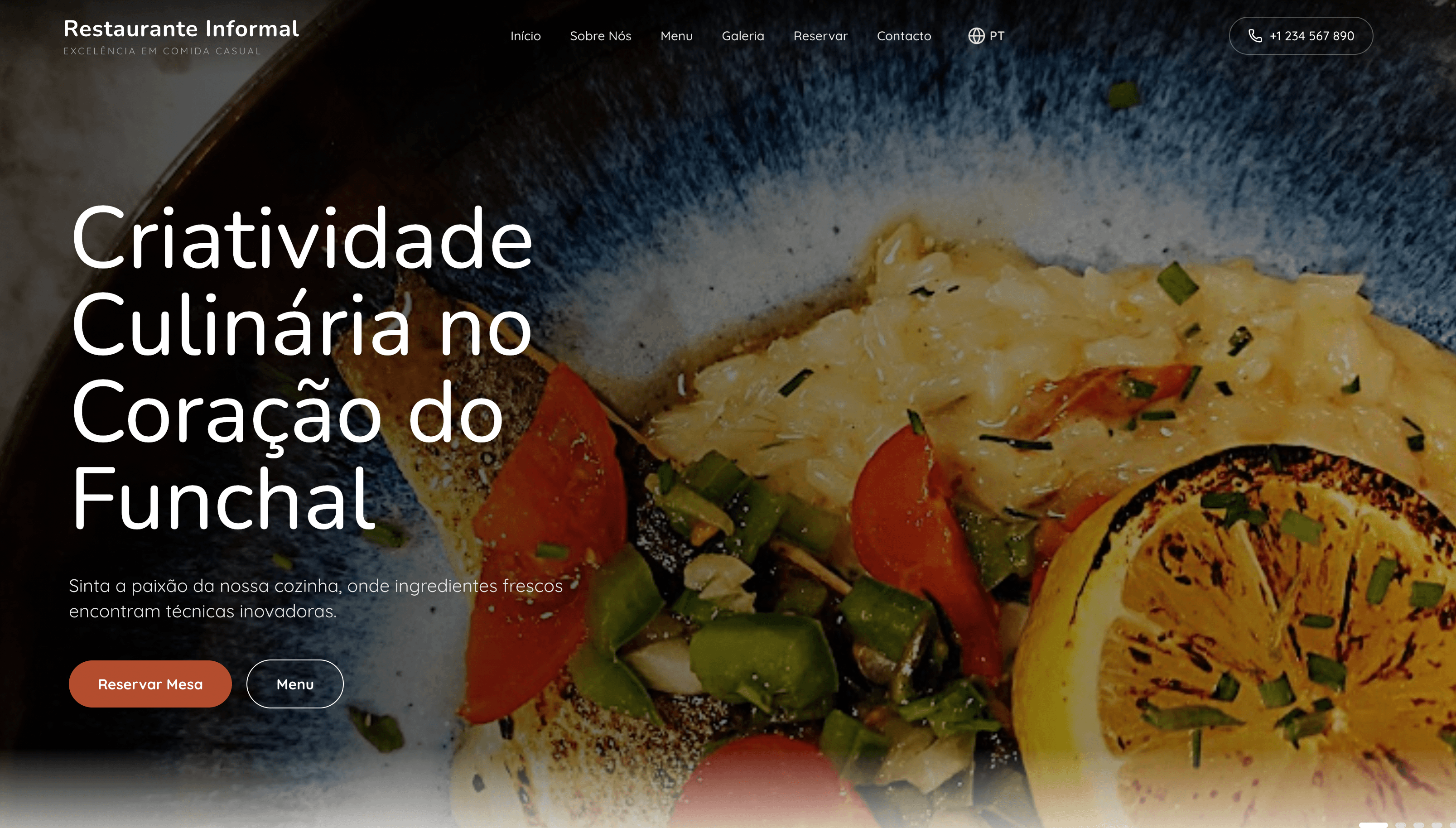 Website de restaurante creado con RestABot